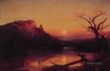 Lake Pond Waterfall Painting - Sunset Eagle Cliff landscape Jasper Francis Cropsey